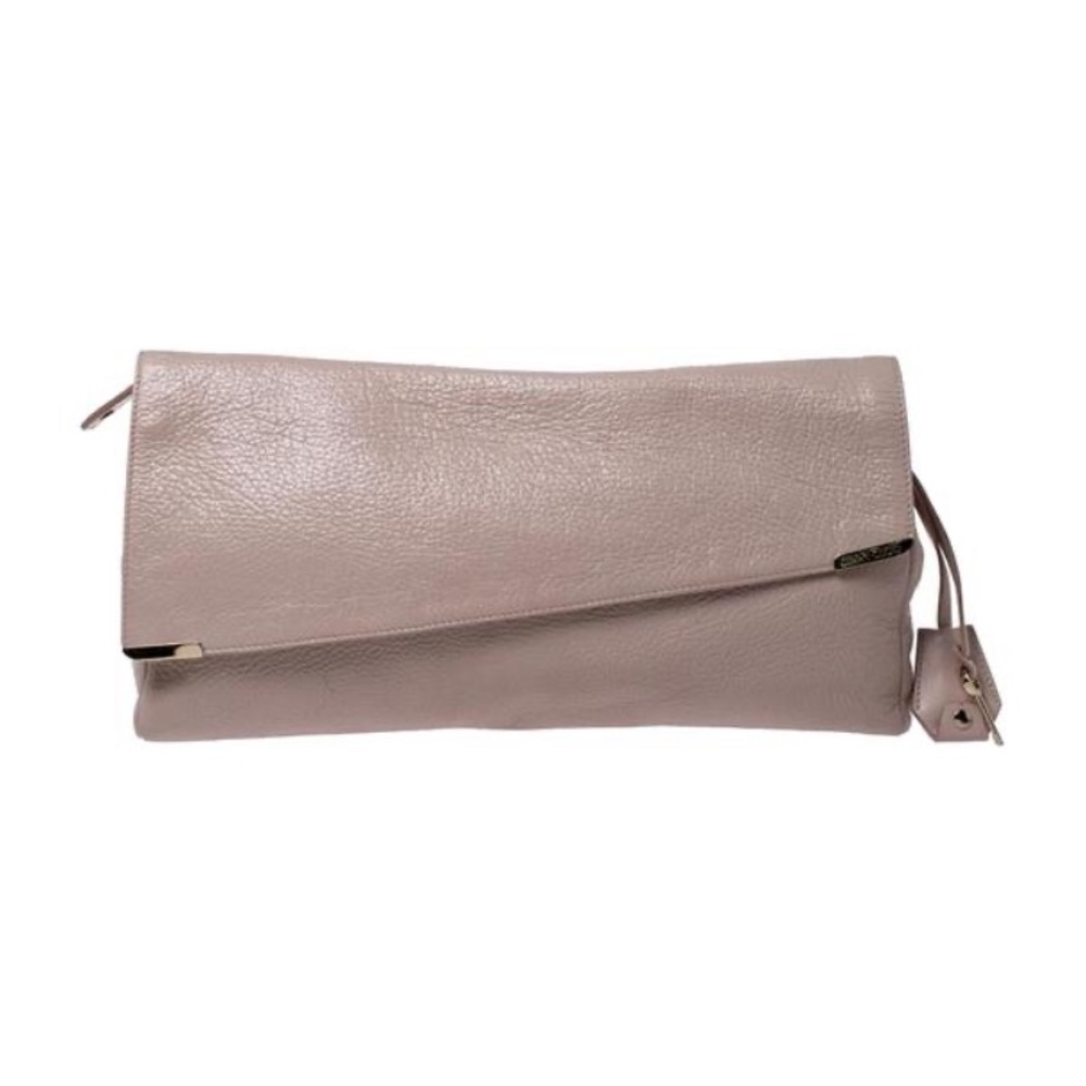 Jimmy Choo Light Pink/Nude Leather Clutch